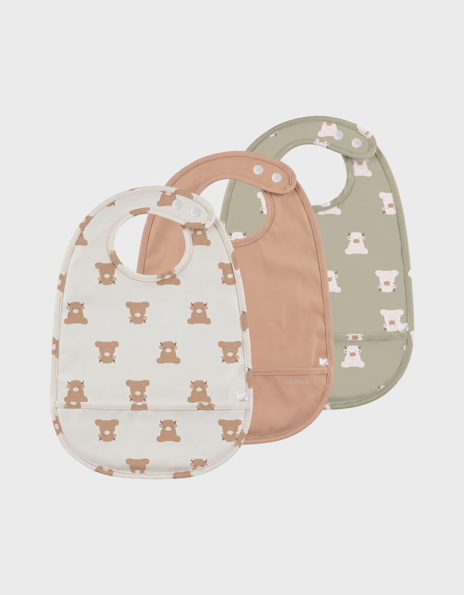 Set of 3 waterproof bibs